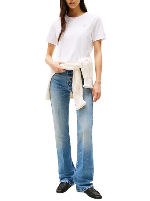 T-shirt donna bianca in cotone Tommy Hilfiger | WW0WW45522YCF